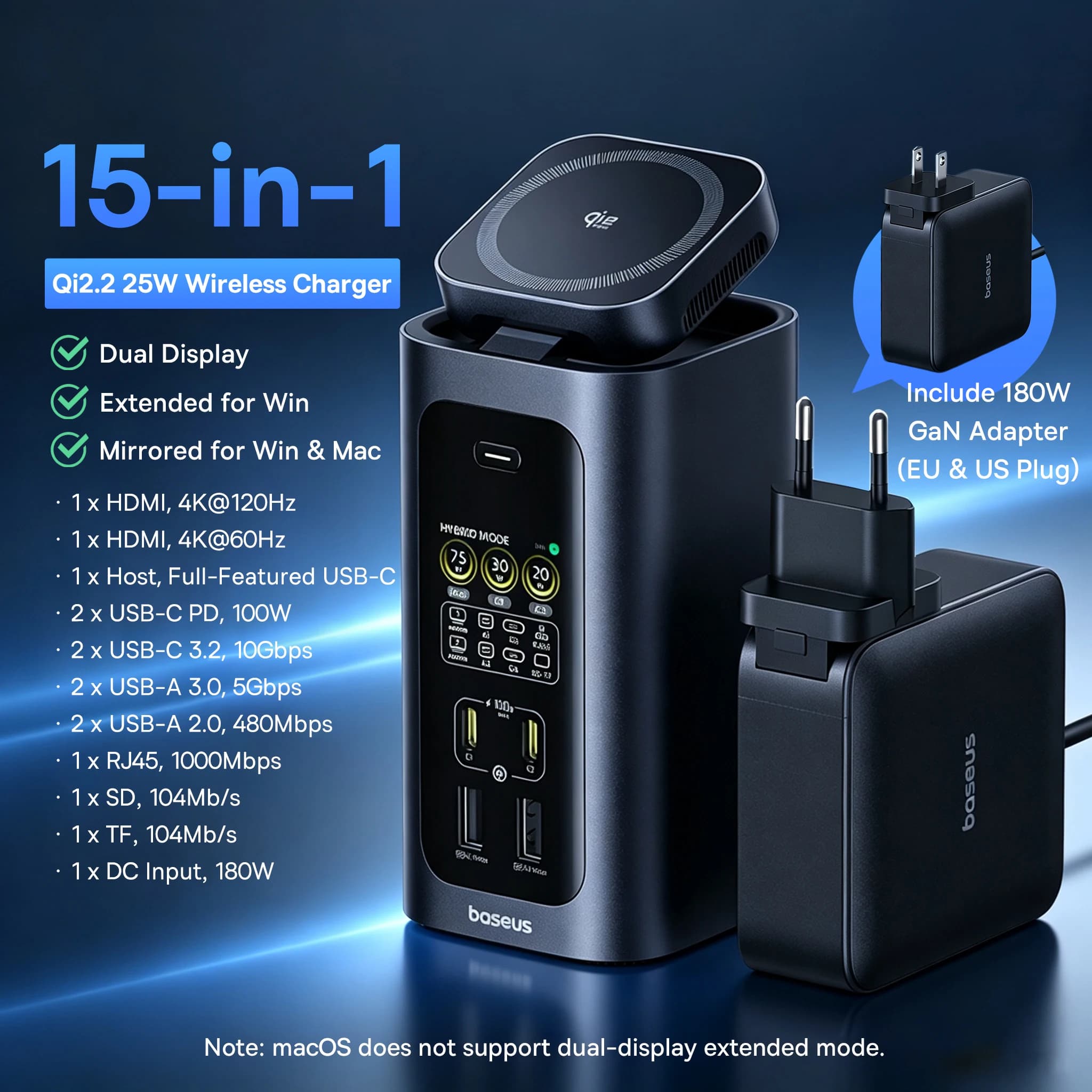 Dock Baseus 15 en 1 · Windows