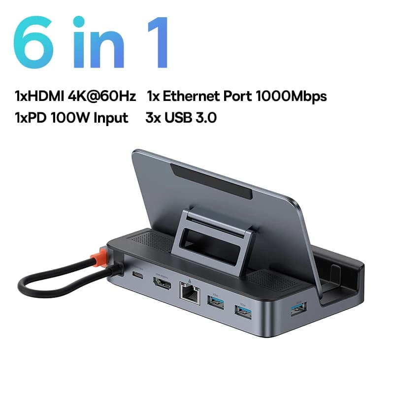 Dock Baseus 6 en 1 para Steam Deck