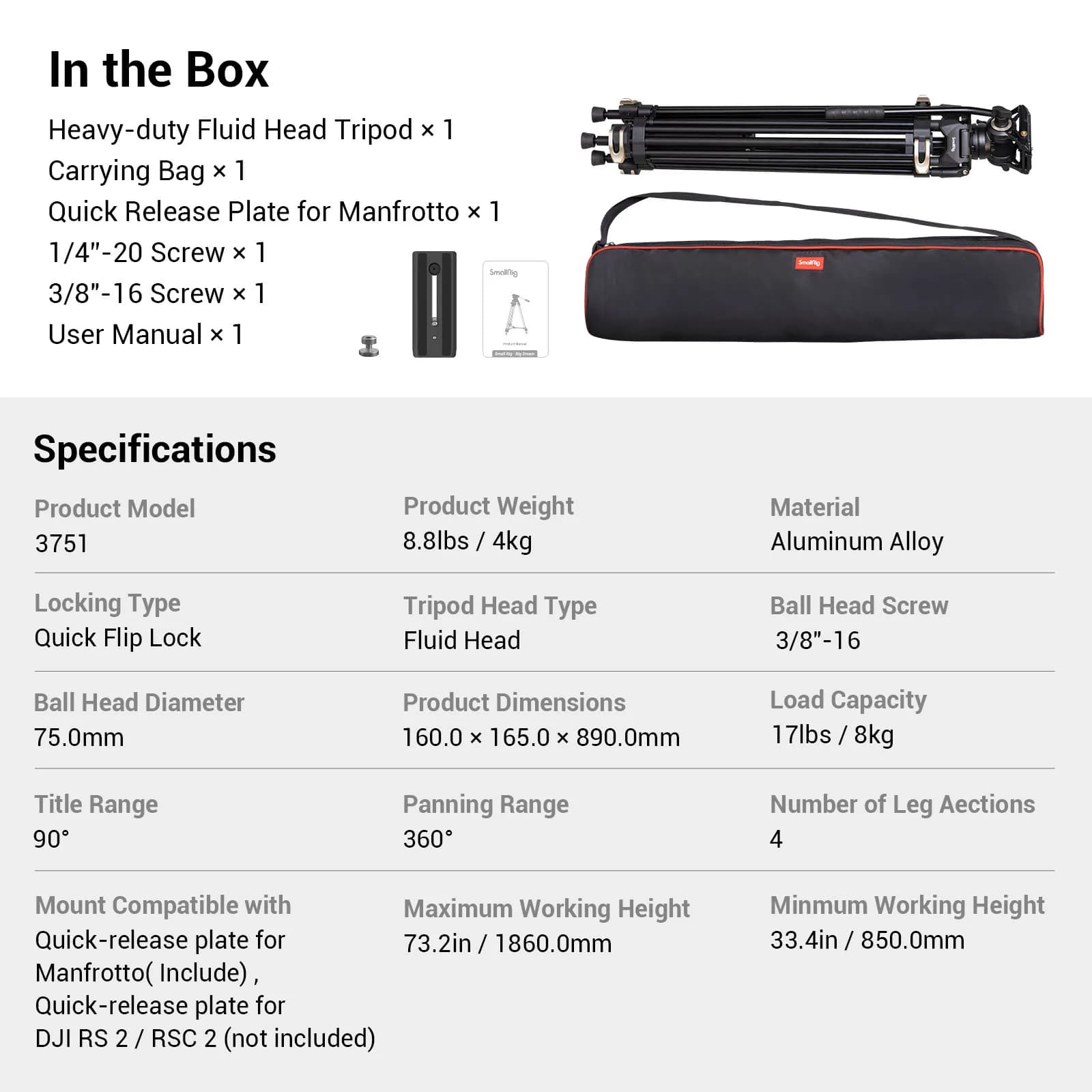 Trípode de video SmallRig AD-01