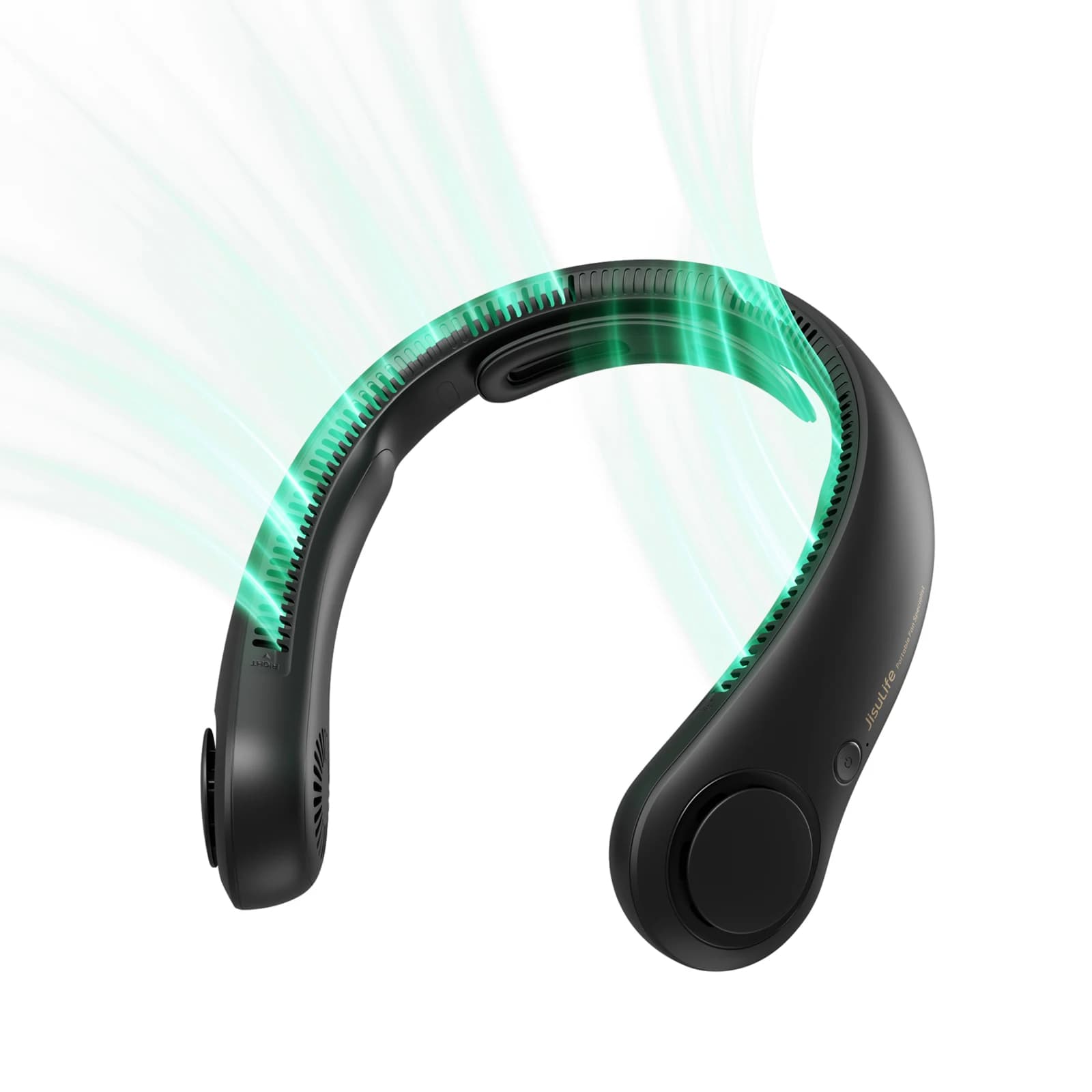 Ventilador JISULIFE de cuello · 5.000 mAh — Negro