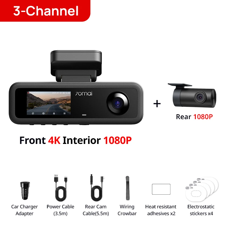 Dash cam 70mai T800E · 3 canales