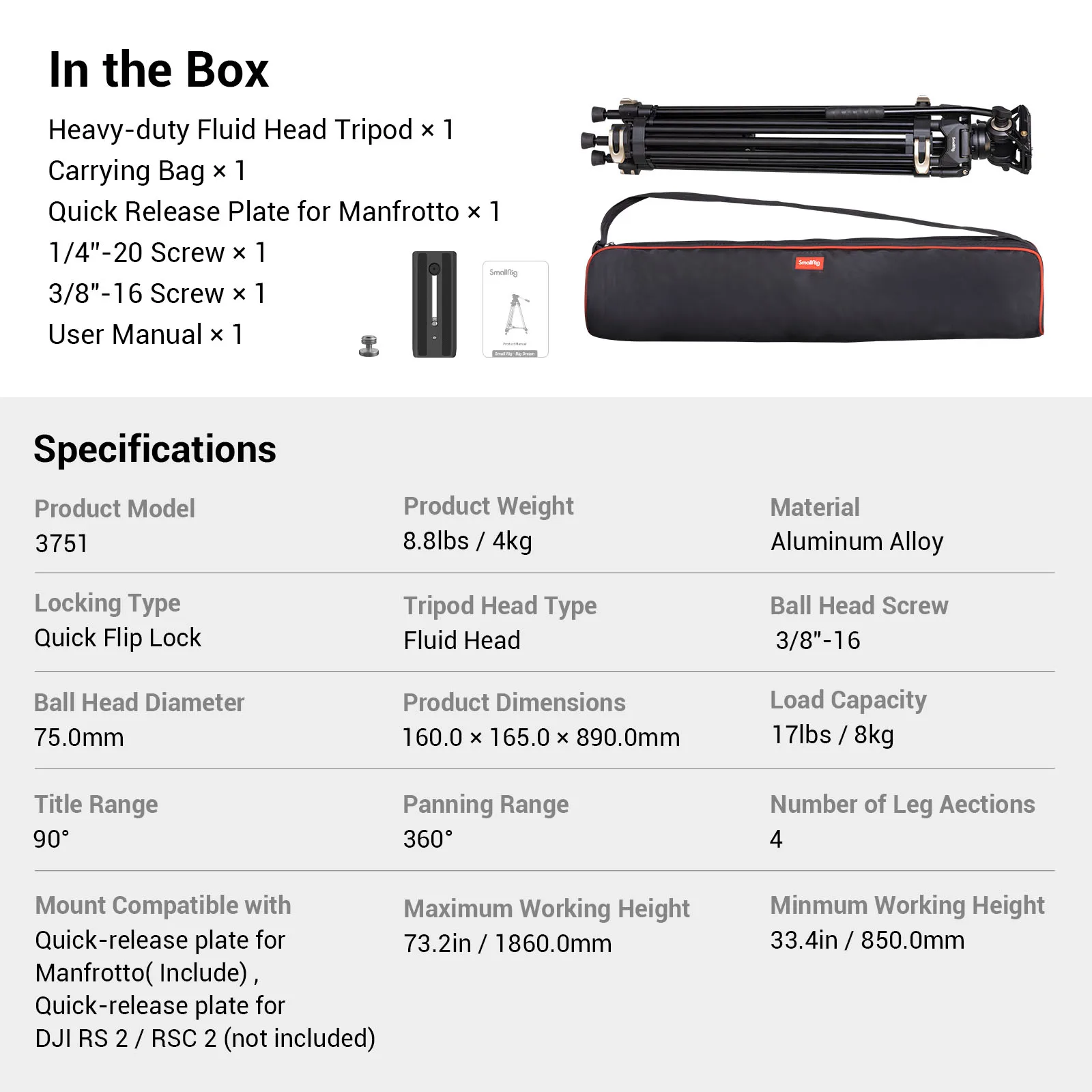 Trípode de video SmallRig AD-01