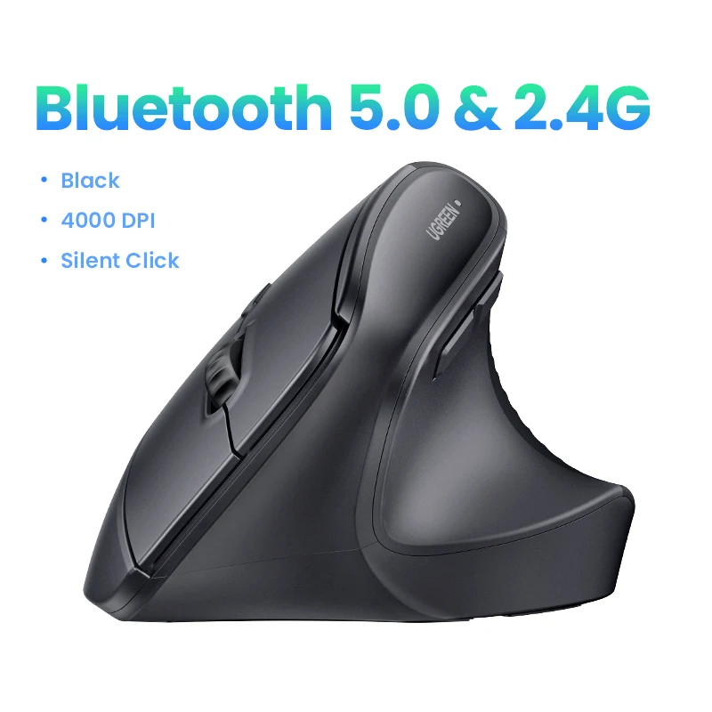 Mouse vertical UGREEN · Bluetooth + 2,4 GHz