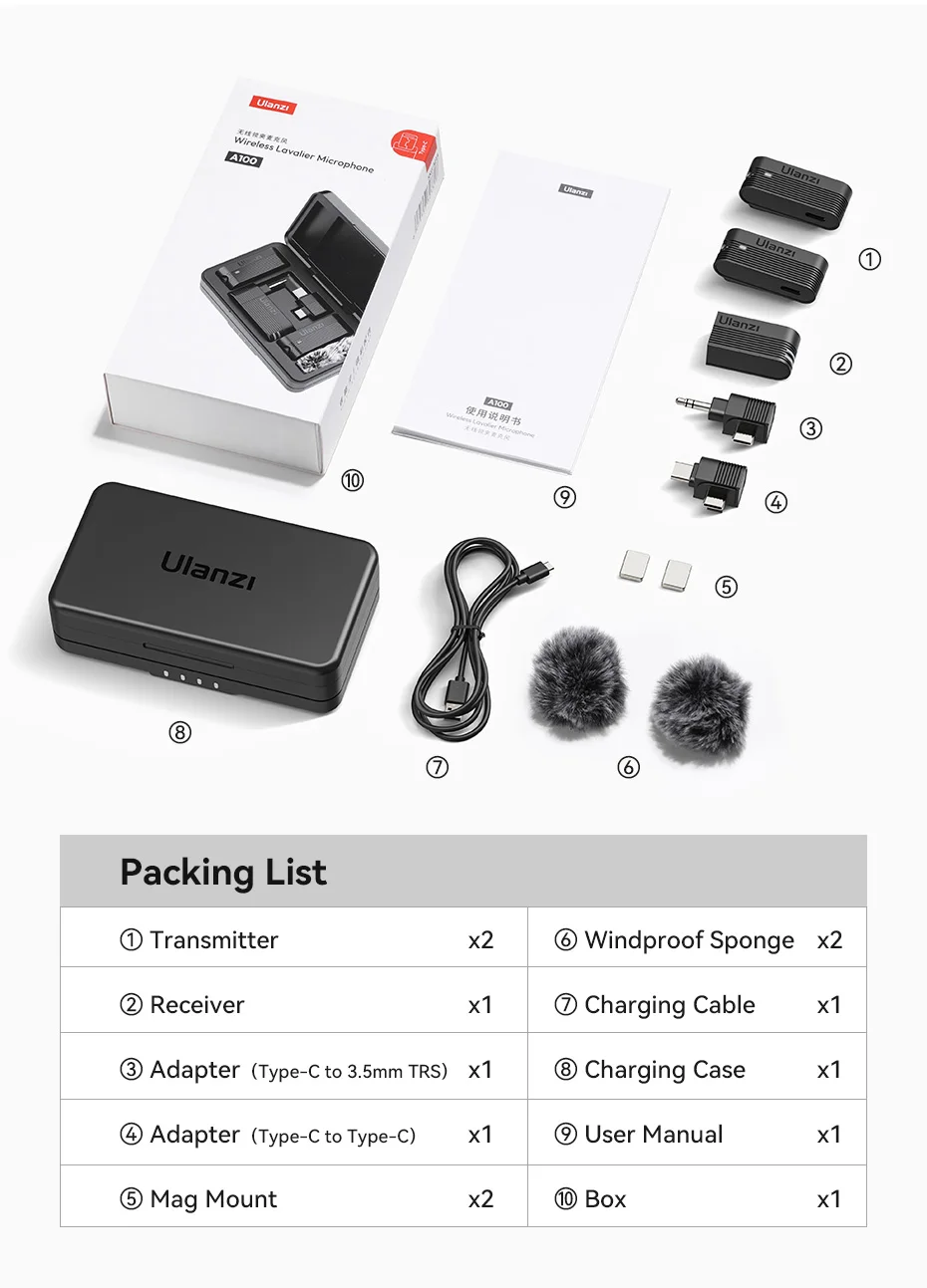Micrófono Ulanzi A100 · USB-C